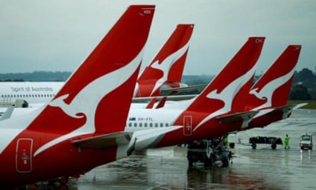 Qantas planes at an airport 
